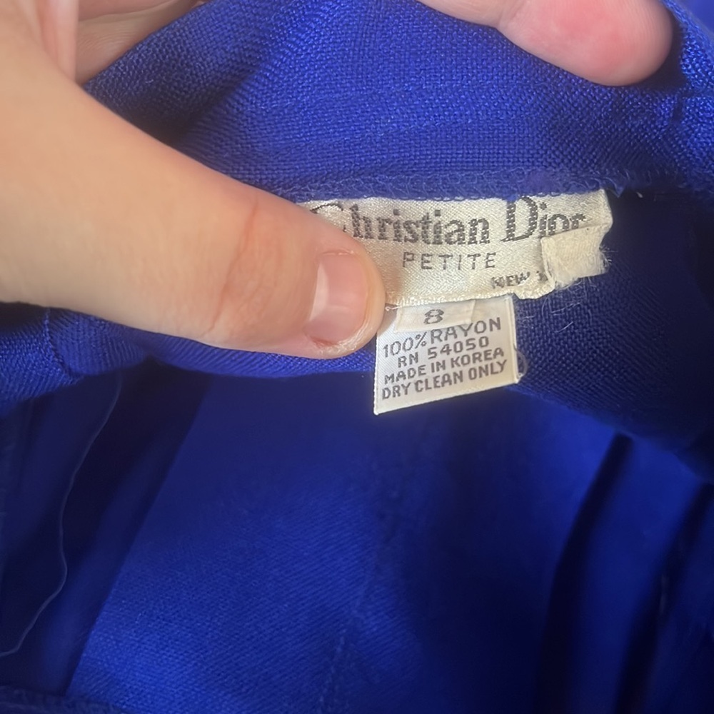 Vinatge Christian Dior Petite Bright Blue Rayon Suit
Set Size 6/8 - Picture 8 of 8